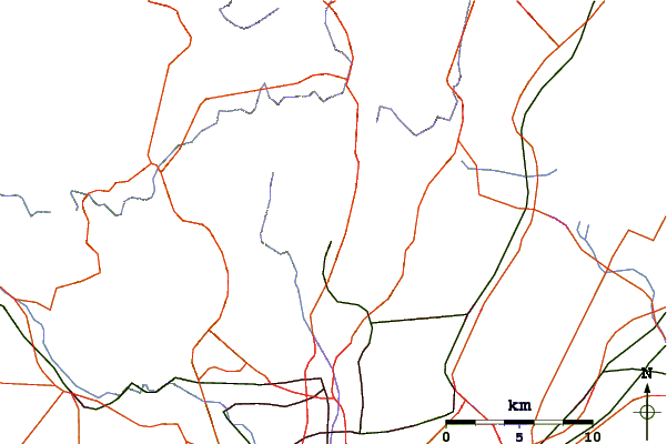 Roads and rivers around Mount Kurama