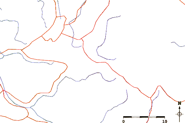 Roads and rivers around Mount Kurobegorō