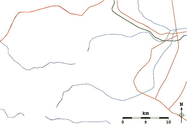 Roads and rivers around Mount Kyusan