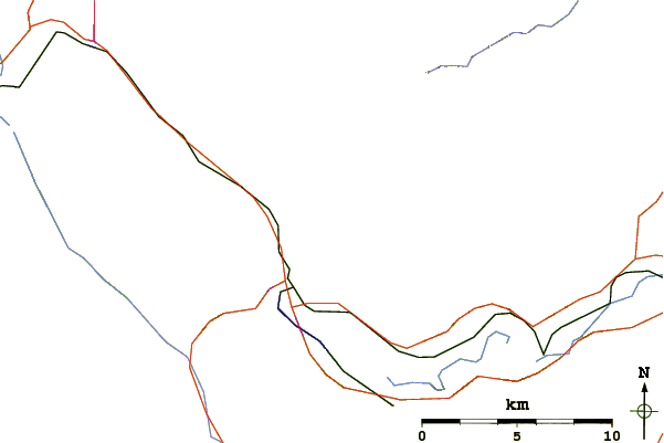 Roads and rivers around Mount Lady MacDonald