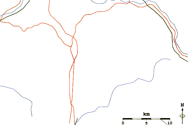 Roads and rivers around Mount Lafaytte