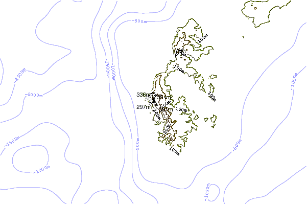 Mountain peaks around Mount Lamlam