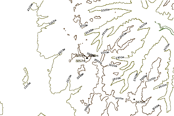 Mountain peaks around Mount Langford