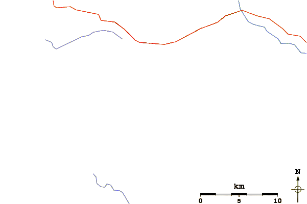 Roads and rivers around Mount Langford