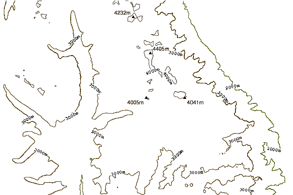 Mountain peaks around Mount Langley