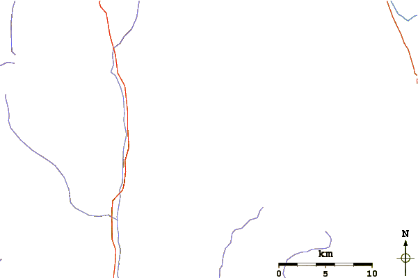 Roads and rivers around Mount Langley