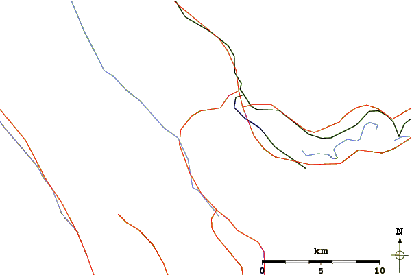 Roads and rivers around Mount Lawrence Grassi