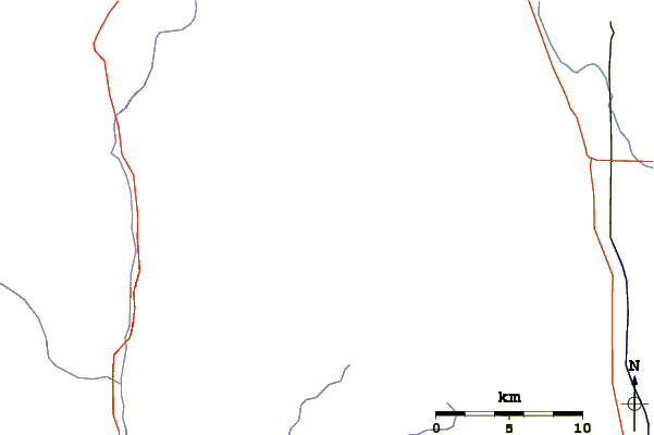 Roads and rivers around Mount Le Conte (California)