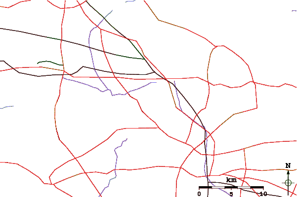 Roads and rivers around Mount Lee