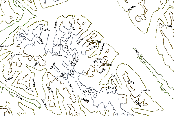 Mountain peaks around Mount Lefroy