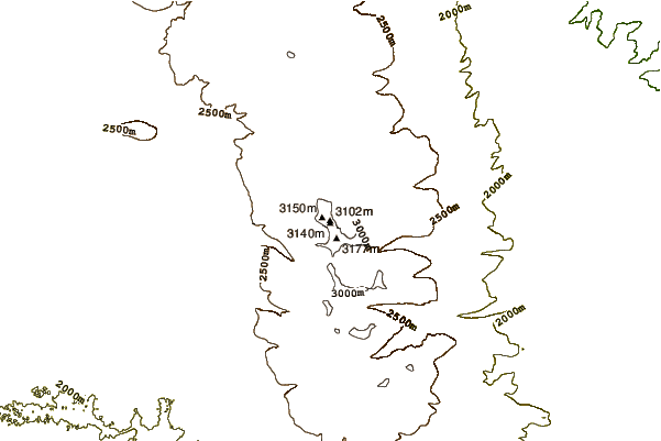 Mountain peaks around Mount Leyli