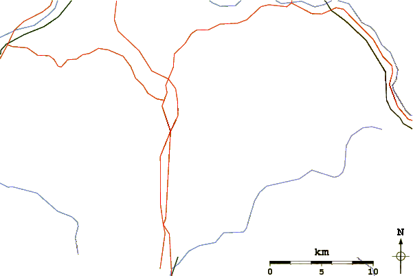 Roads and rivers around Mount Lincoln (New Hampshire)