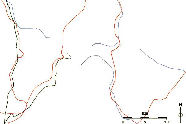 Roads and rivers around Mount Lincoln (Colorado)