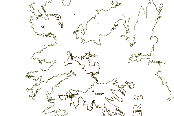 Mountain peaks around Mount Lindesay (New South Wales)