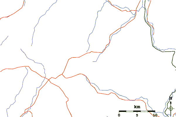 Roads and rivers around Mount Lindesay (Queensland)