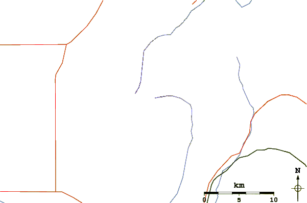 Roads and rivers around Mount Lindsey