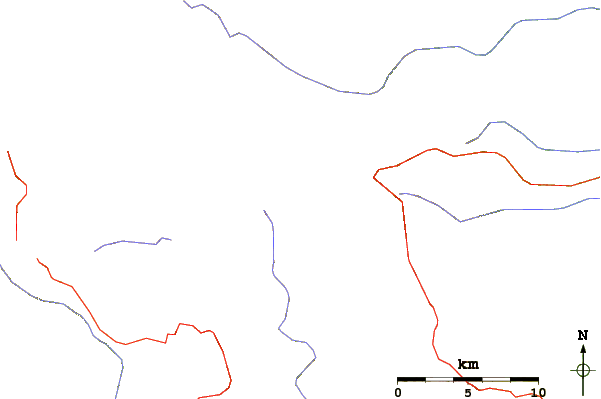 Roads and rivers around Mount Linn