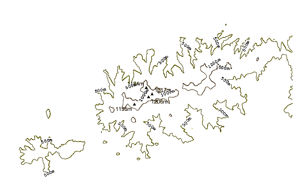 Mountain peaks around Mount Livadiyskaya