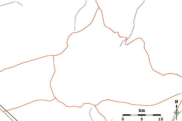 Roads and rivers around Mount Livermore-Davis