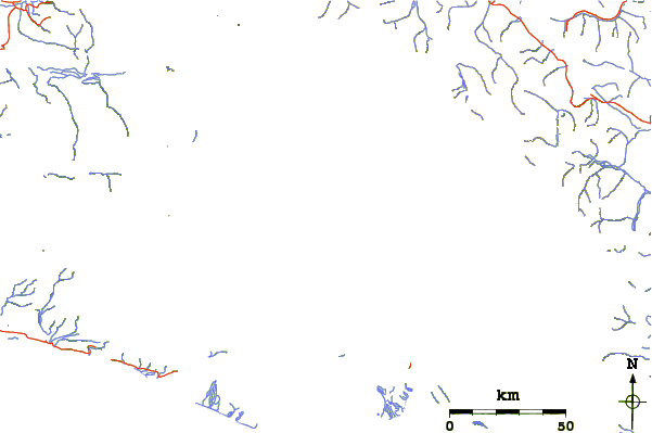 Roads and rivers around Mount Logan