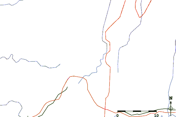 Roads and rivers around Mount Longmen (Shanxi)