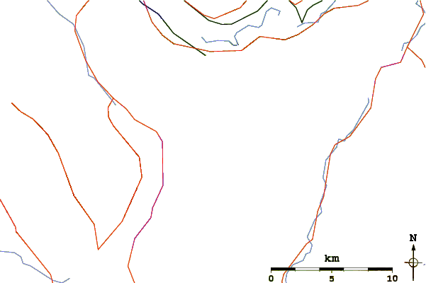 Roads and rivers around Mount Lougheed