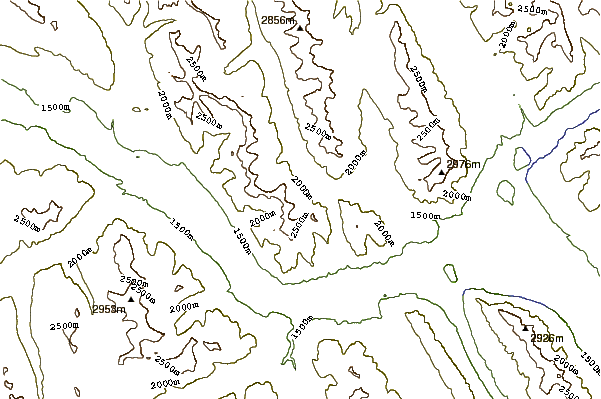 Mountain peaks around Mount Louis