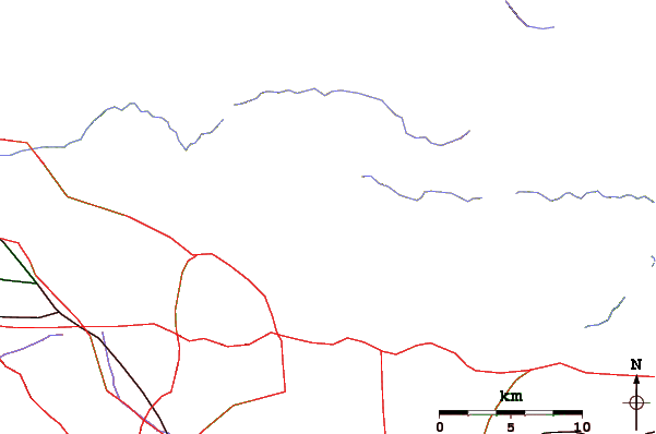 Roads and rivers around Mount Lowe (California)