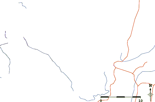 Roads and rivers around Mount Luxmore