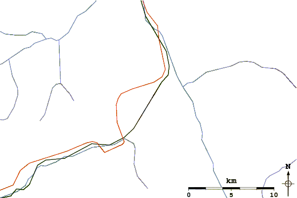 Roads and rivers around Mount Macdonald