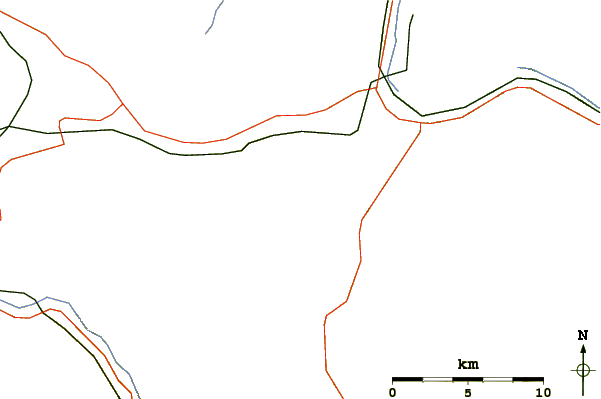 Roads and rivers around Mount Madison