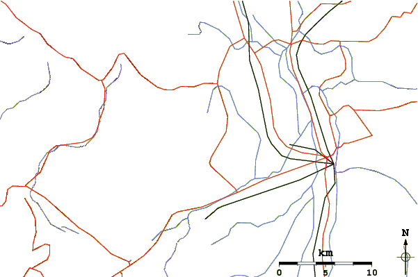 Roads and rivers around Mount Madoriama