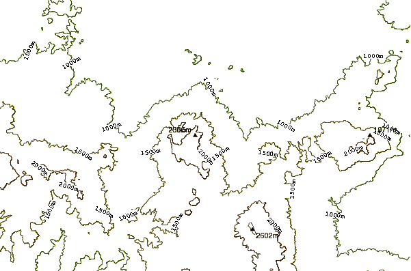 Mountain peaks around Mount Malabar