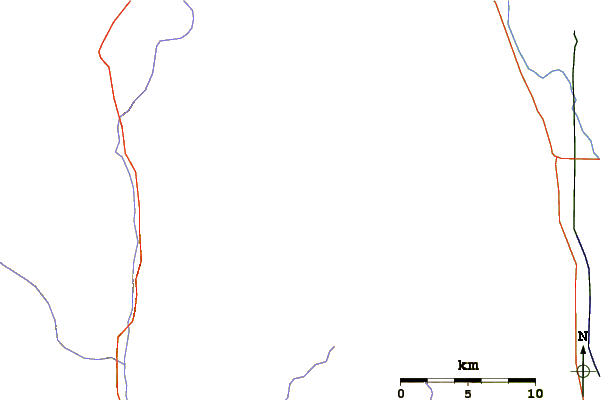 Roads and rivers around Mount Mallory