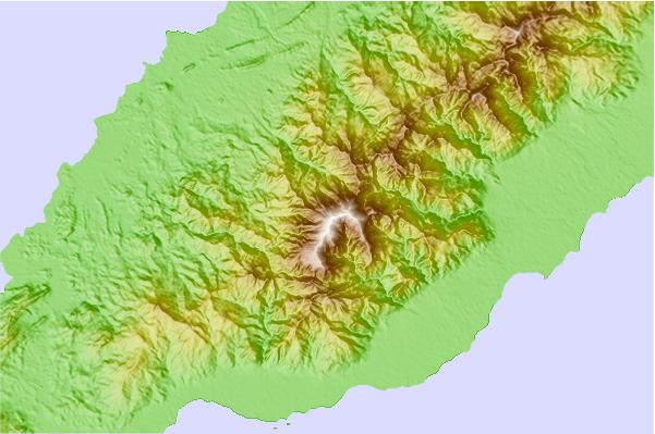 Surf breaks located close to Mount Mantalingajan