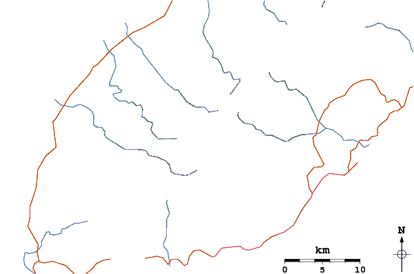 Roads and rivers around Mount Mantalingajan