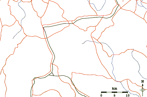 Roads and rivers around Mount Marapi