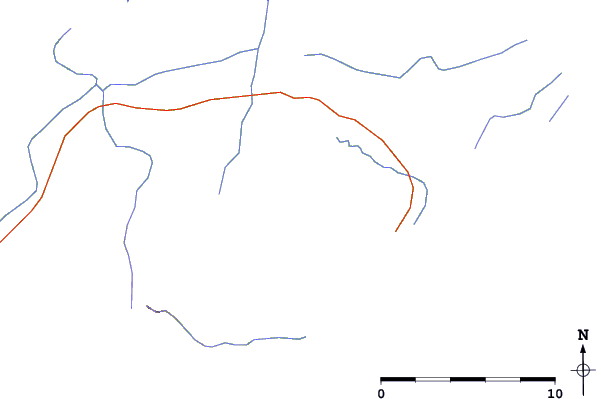 Roads and rivers around Mount Maria