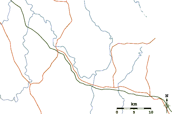 Roads and rivers around Mount Maria