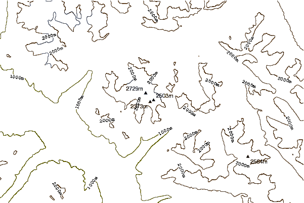 Mountain peaks around Mount Matier