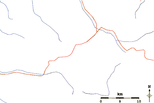 Roads and rivers around Mount Matsuda