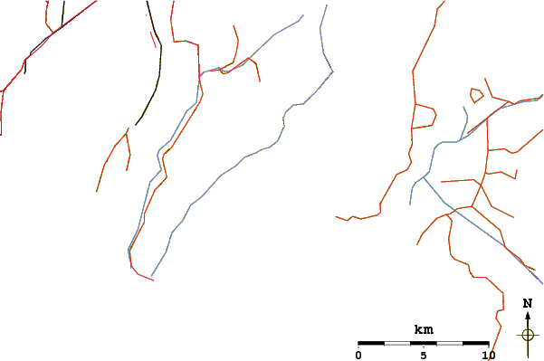 Roads and rivers around Mount Matthews