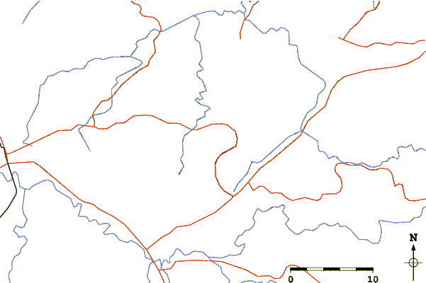 Roads and rivers around Mount Mau Son