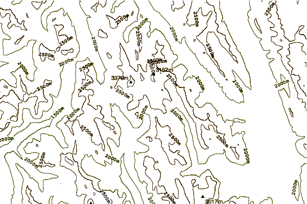 Mountain peaks around Mount Maude (Canada)