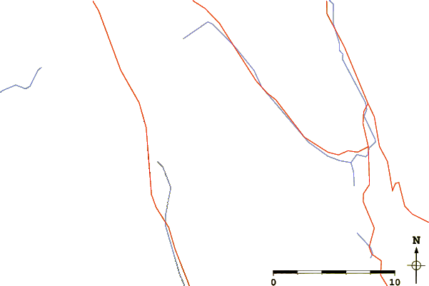 Roads and rivers around Mount Maude (Canada)