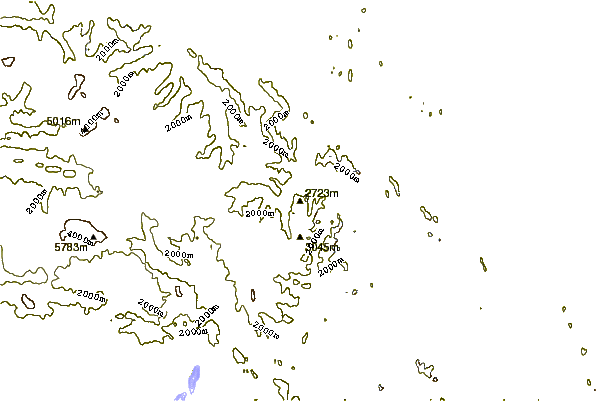 Mountain peaks around Mount Maxwell