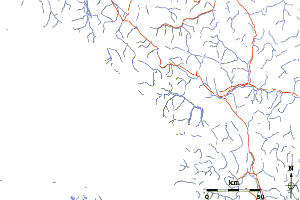 Roads and rivers around Mount Maxwell