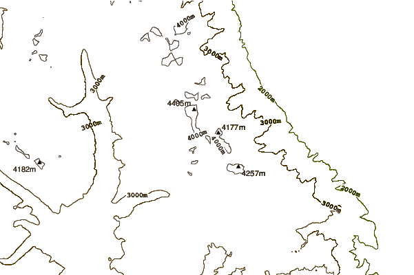 Mountain peaks around Mount McAdie