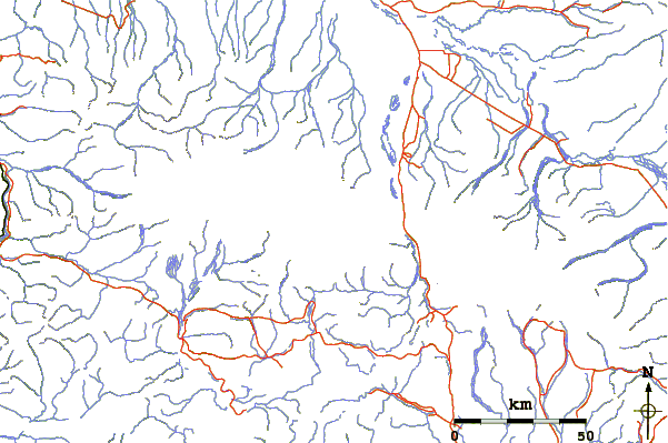 Roads and rivers around Mount McGinnis