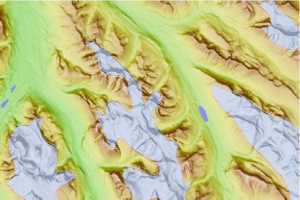 Surf breaks located close to Mount McGuire (Alberta)